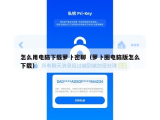 怎么用电脑下载萝卜密聊（萝卜圈电脑版怎么下载）