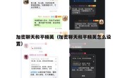 加密聊天和平精英（加密聊天和平精英怎么设置）