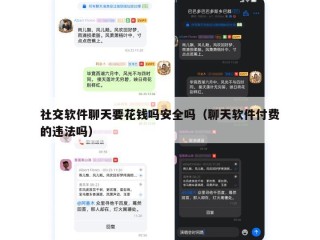 社交软件聊天要花钱吗安全吗（聊天软件付费的违法吗）