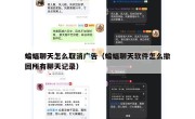 蝙蝠聊天怎么取消广告（蝙蝠聊天软件怎么撤回所有聊天记录）