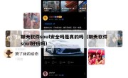 聊天软件soul安全吗是真的吗（聊天软件soul好玩吗）