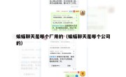 蝙蝠聊天是哪个厂用的（蝙蝠聊天是哪个公司的）