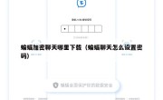 蝙蝠加密聊天哪里下载（蝙蝠聊天怎么设置密码）