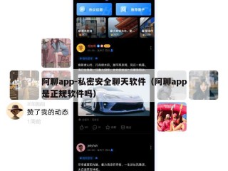 阿聊app-私密安全聊天软件（阿聊app是正规软件吗）