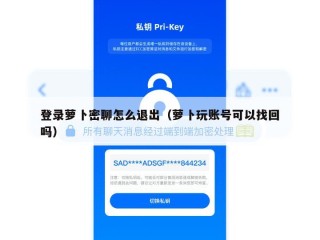 登录萝卜密聊怎么退出（萝卜玩账号可以找回吗）