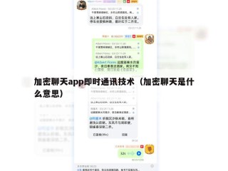 加密聊天app即时通讯技术（加密聊天是什么意思）