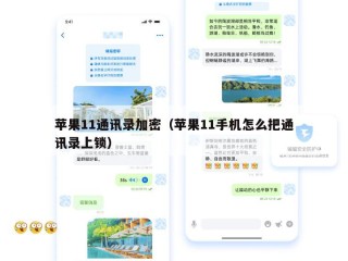 苹果11通讯录加密（苹果11手机怎么把通讯录上锁）