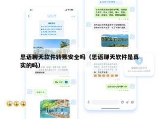 思语聊天软件转账安全吗（思语聊天软件是真实的吗）