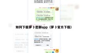 如何下载萝卜密聊app（萝卜官方下载）