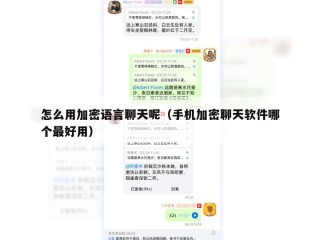 怎么用加密语言聊天呢（手机加密聊天软件哪个最好用）