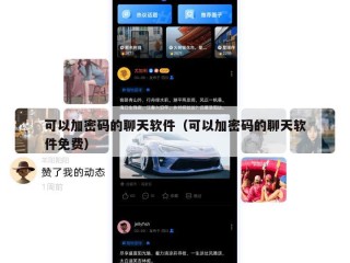 可以加密码的聊天软件（可以加密码的聊天软件免费）