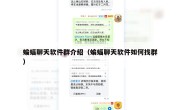 蝙蝠聊天软件群介绍（蝙蝠聊天软件如何找群）