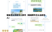 蝙蝠怎么找陌生人聊天（蝙蝠聊天怎么加陌生人）