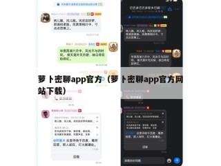 萝卜密聊app官方（萝卜密聊app官方网站下载）