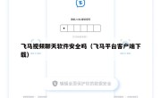 飞马视频聊天软件安全吗（飞马平台客户端下载）