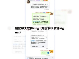 加密聊天软件sing（加密聊天软件signal）