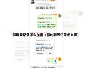 群聊天记录怎么加密（群的聊天记录怎么弄）
