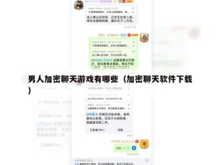 男人加密聊天游戏有哪些（加密聊天软件下载）