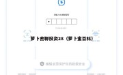 萝卜密聊投资28（萝卜蜜百科）