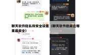 聊天软件隐私和安全设置（聊天软件隐藏在哪里最安全）