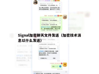 Signal加密聊天文件发送（加密技术消息以什么发送）