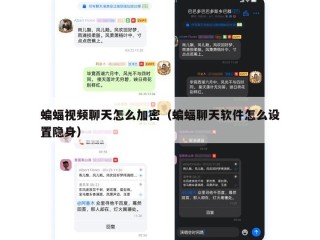 蝙蝠视频聊天怎么加密（蝙蝠聊天软件怎么设置隐身）