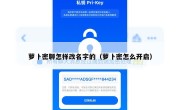 萝卜密聊怎样改名字的（萝卜密怎么开启）