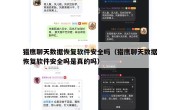 猎鹰聊天数据恢复软件安全吗（猎鹰聊天数据恢复软件安全吗是真的吗）