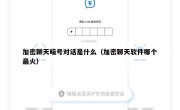 加密聊天暗号对话是什么（加密聊天软件哪个最火）