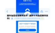 国外加密社交聊天软件（国外十大加密聊天软件）