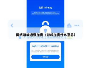 网络游戏通讯加密（游戏加密什么意思）