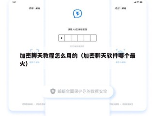 加密聊天教程怎么用的（加密聊天软件哪个最火）