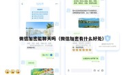 微信加密能聊天吗（微信加密有什么好处）
