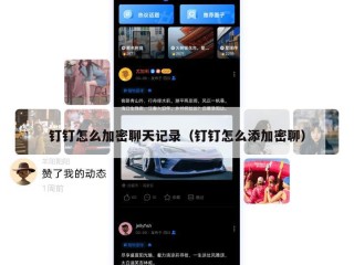 钉钉怎么加密聊天记录（钉钉怎么添加密聊）