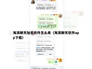 海浪聊天加密软件怎么用（海浪聊天软件app下载）