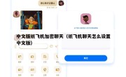 中文版纸飞机加密聊天（纸飞机聊天怎么设置中文版）
