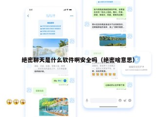 绝密聊天是什么软件啊安全吗（绝密啥意思）