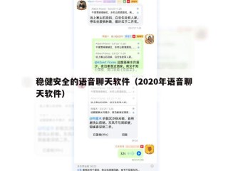 稳健安全的语音聊天软件（2020年语音聊天软件）