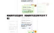 蝙蝠聊天语音聊天（蝙蝠聊天语音聊天软件下载）