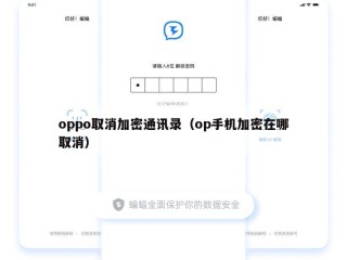 oppo取消加密通讯录（op手机加密在哪取消）