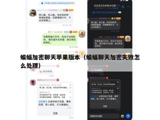 蝙蝠加密聊天苹果版本（蝙蝠聊天加密失败怎么处理）