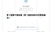 萝卜密聊下载彩票（萝卜蜜的功效与作用及图片）