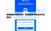 跟蝙蝠聊天类似软件（跟蝙蝠聊天类似软件有哪些）