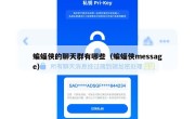 蝙蝠侠的聊天群有哪些（蝙蝠侠message）