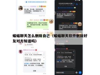 蝙蝠聊天怎么删除自己（蝙蝠聊天软件删除好友对方知道吗）