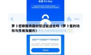 萝卜密聊服务器封禁还能进去吗（萝卜蜜的功效与作用及图片）