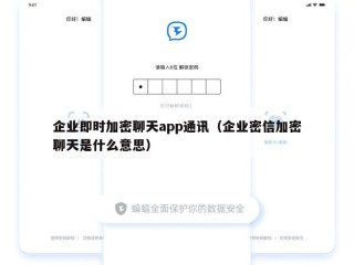 企业即时加密聊天app通讯（企业密信加密聊天是什么意思）