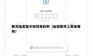 聊天加密指令如何用的啊（加密聊天工具有哪些）