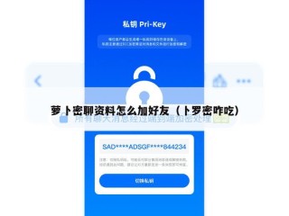 萝卜密聊资料怎么加好友（卜罗密咋吃）