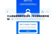 什么网站视频聊天安全吗（可以视频的聊天网站）